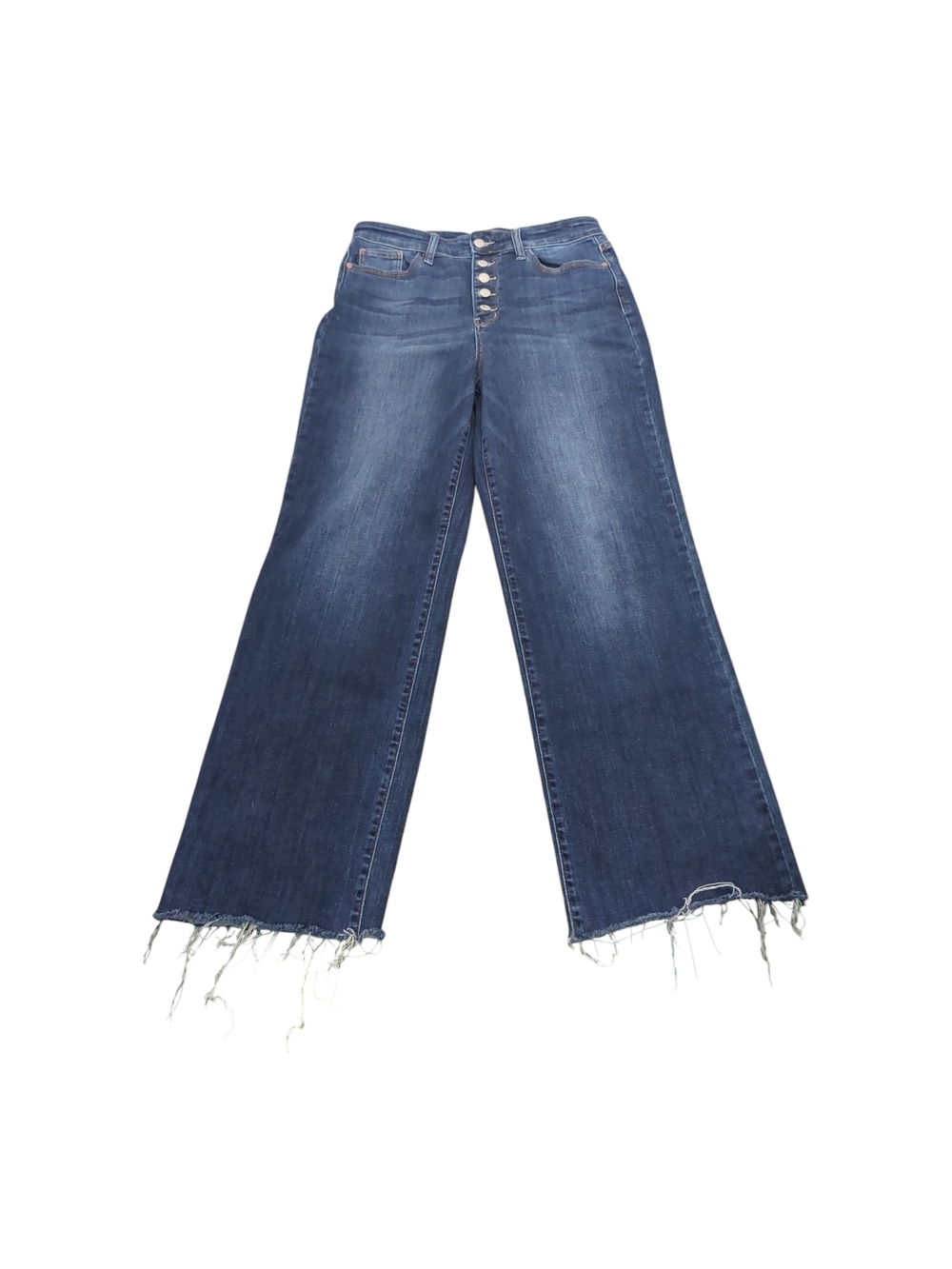 Judy Blue Dark Wash High-Rise Wide Leg Jeans with Raw Hem